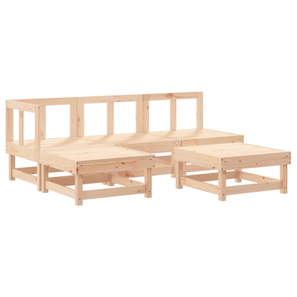 Set mobilier de grădină cu perne, 5 piese, lemn masiv - 2 | YEO