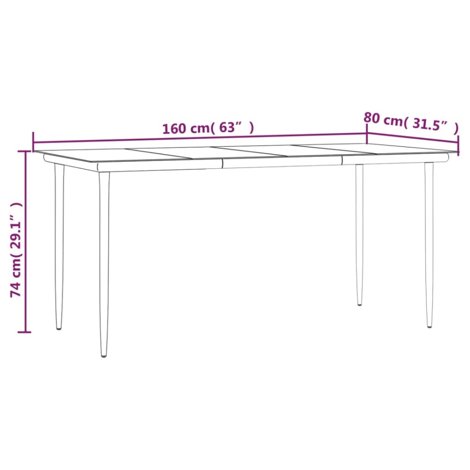 Set mobilier de grădină cu perne, 5 piese, negru, poliratan - 3 | YEO