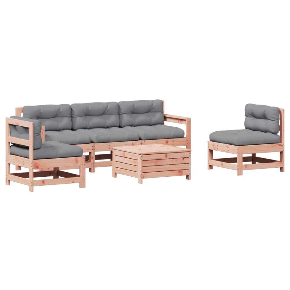 Set mobilier de grădină cu perne, 6 piese, lemn masiv Douglas - 1 | YEO