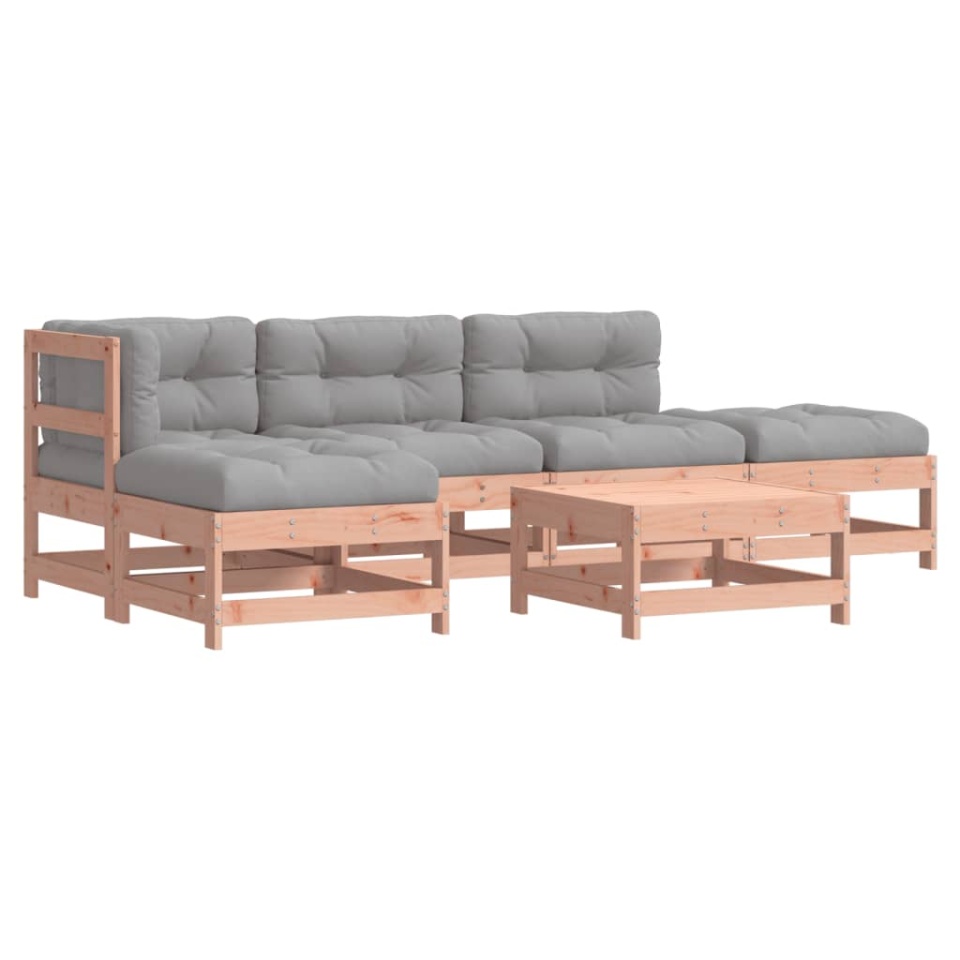 Set mobilier de grădină cu perne, 6 piese, lemn masiv Douglas - 1 | YEO