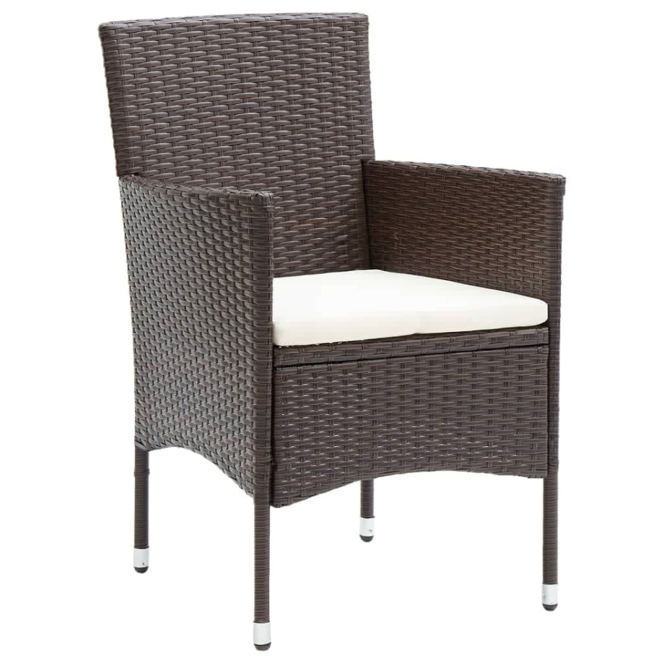 Set mobilier de grădină cu perne, 7 piese, maro, poliratan - 3 | YEO