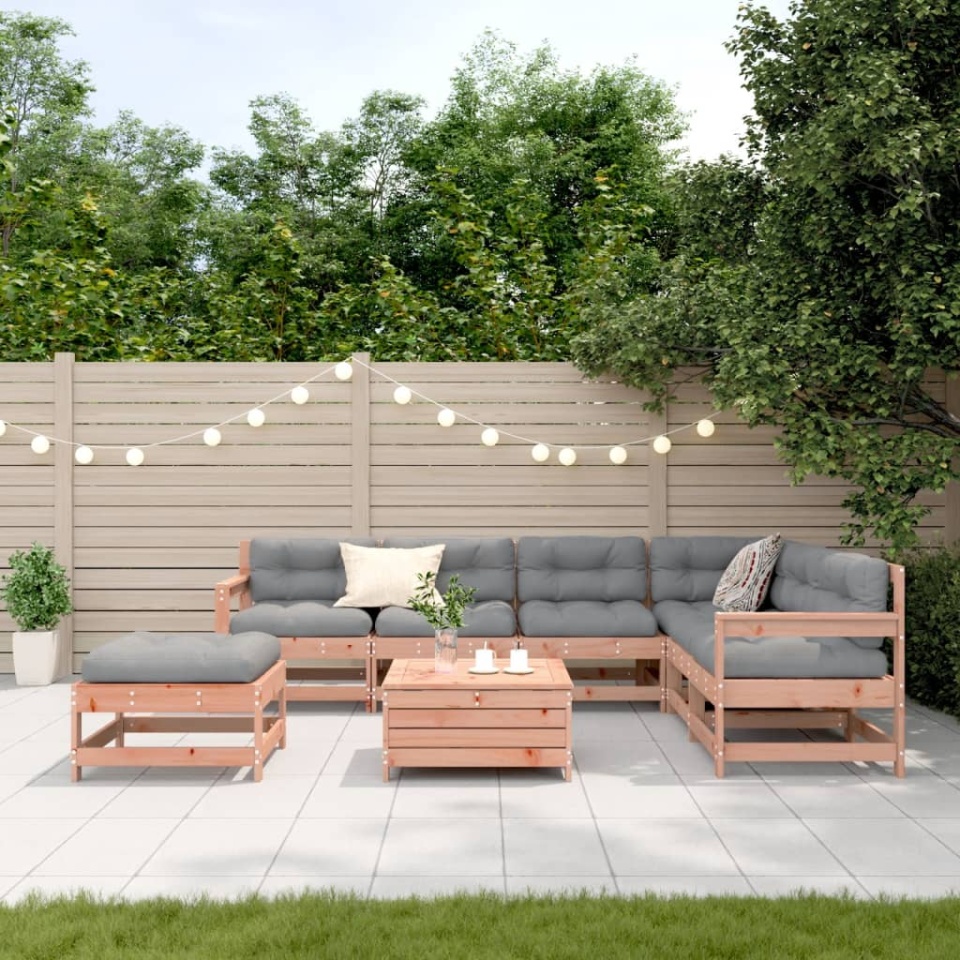 Set mobilier de grădină cu perne, 8 piese, lemn masiv douglas - 2 | YEO