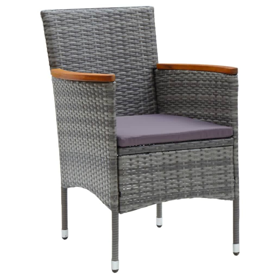 Set mobilier grădină cu perne, 9 piese, gri, poliratan - 3 | YEO