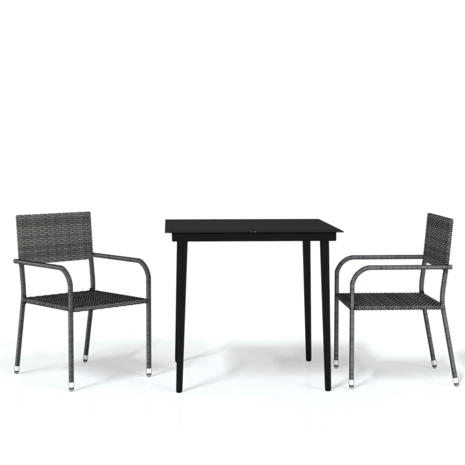Set mobilier pentru grădină, 3 piese, gri - 1 | YEO