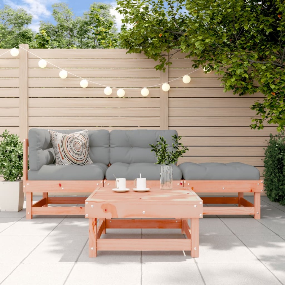 Set mobilier relaxare grădină, 4 piese, lemn masiv Douglas