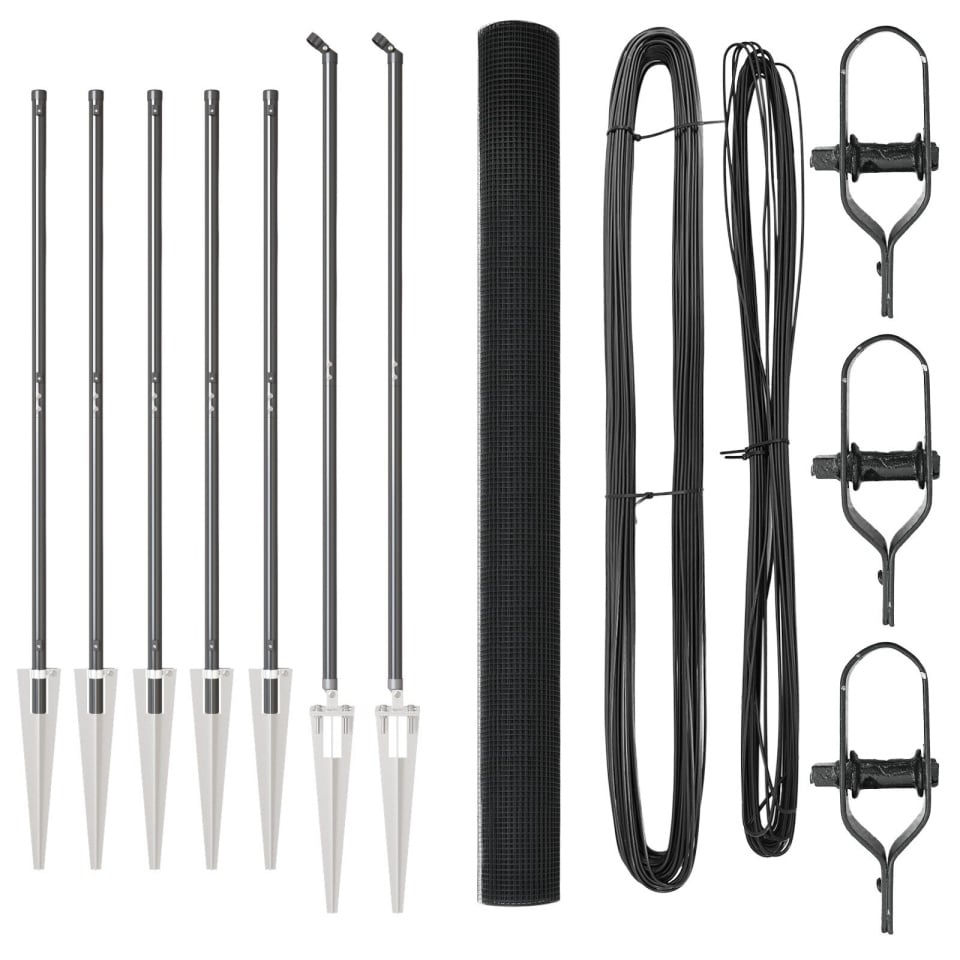 Set stâlpi gard metalici Set 2 Gri Metal, Plastic 10 x 1.5 m - 1 | YEO