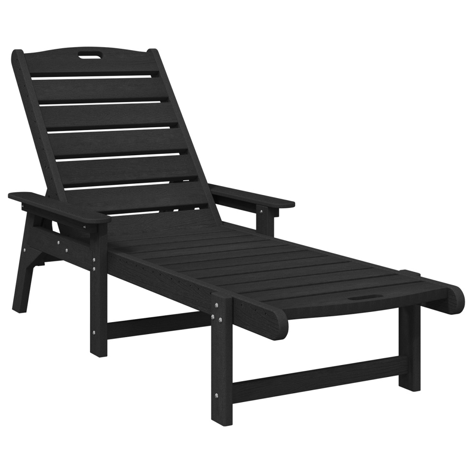 șezlong Negru 53x162x98.5 cm HDPE - 1 | YEO