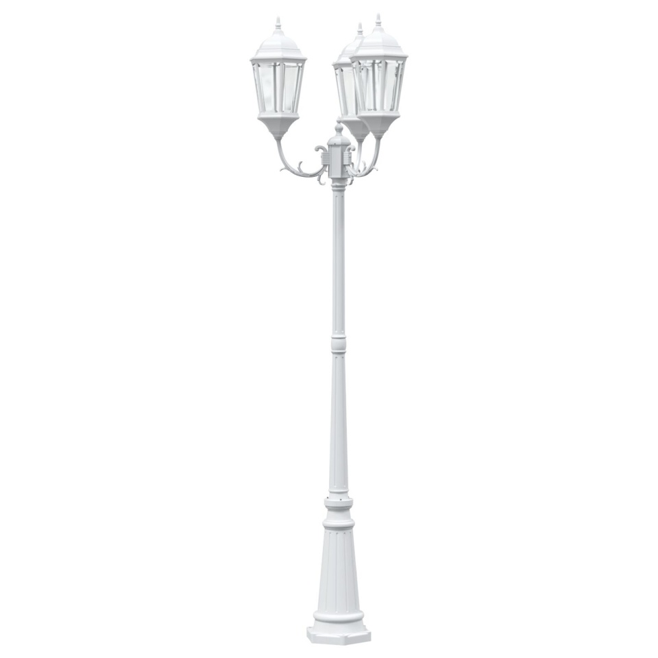 Stâlp de iluminat de grădină cu 3 lămpi E27 Alb 235 cm Aluminiu - 3 | YEO