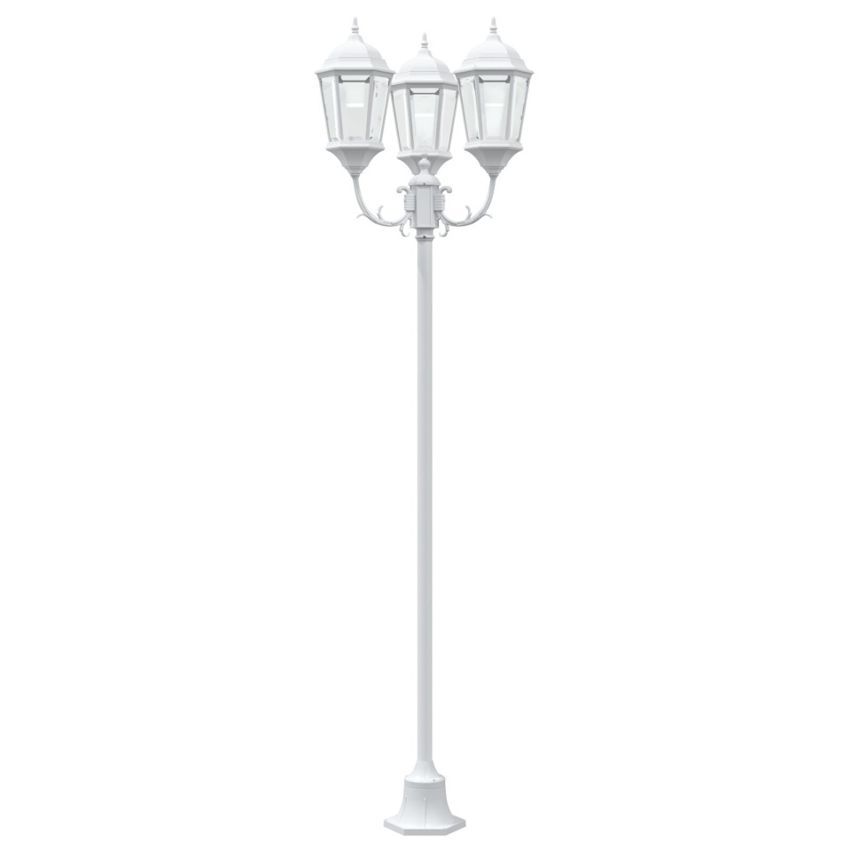 Stâlp de iluminat pentru grădină cu 3 lămpi E27 Alb 220 cm Aluminium - 2 | YEO