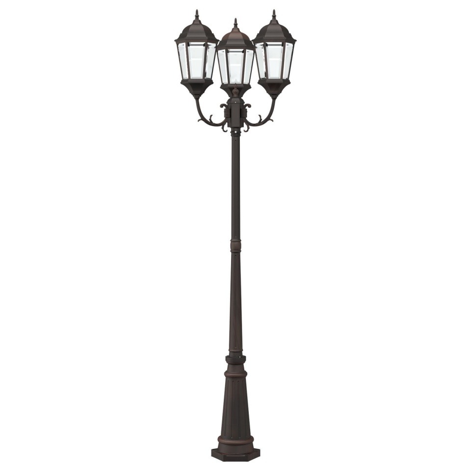 Stâlp de lumină pentru grădină cu 3 lămpi E27 Bronz 235 cm Aluminiu - 2 | YEO