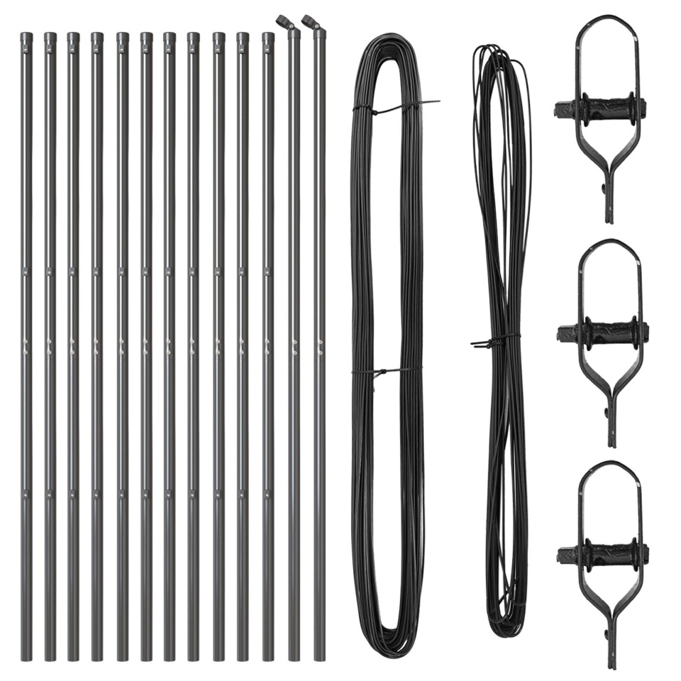Stâlpi de gard 13 buc Gri Ø32 mm 210 cm Oțel galvanizat - 1 | YEO
