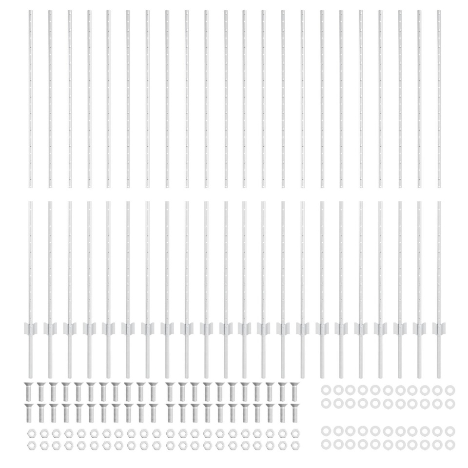 Stâlpi de gard 44 pcs U-Channel Argintie 200 cm Oțel - 3 | YEO