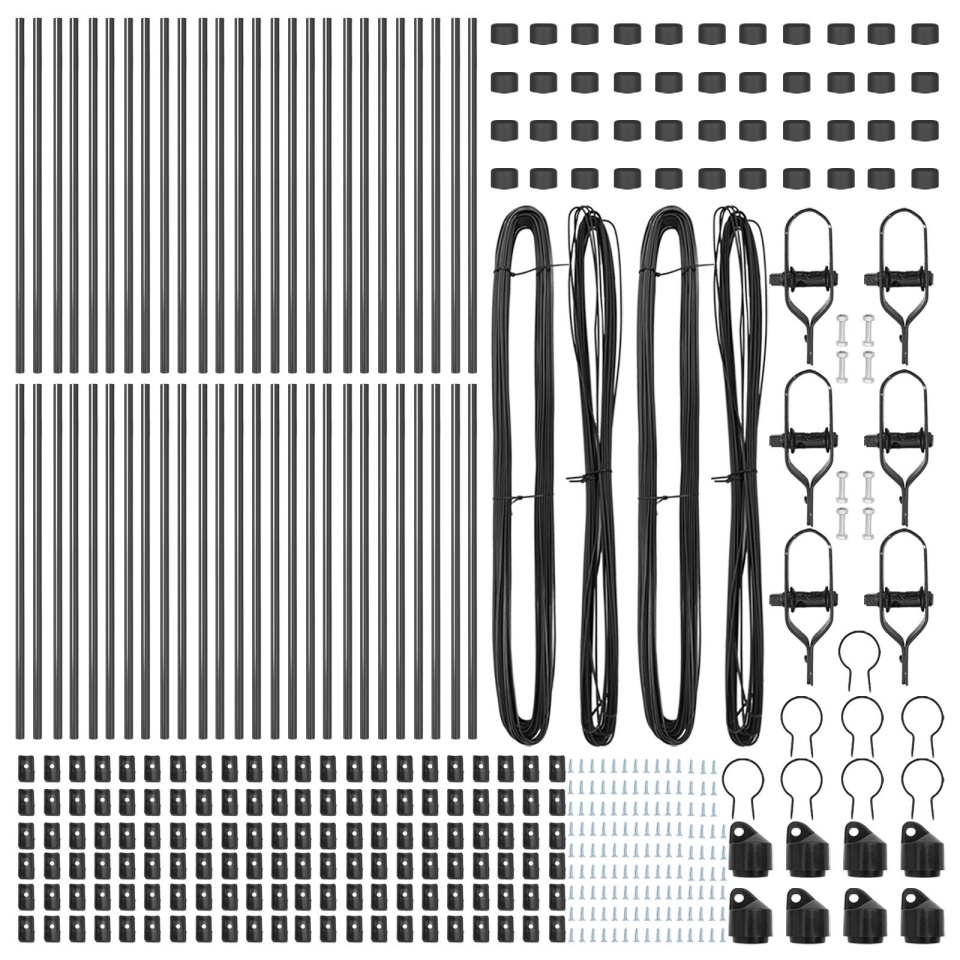 Stâlpi de gard, 52 buc., gri, Ø32 mm, 100 cm, oțel zincat - 2 | YEO