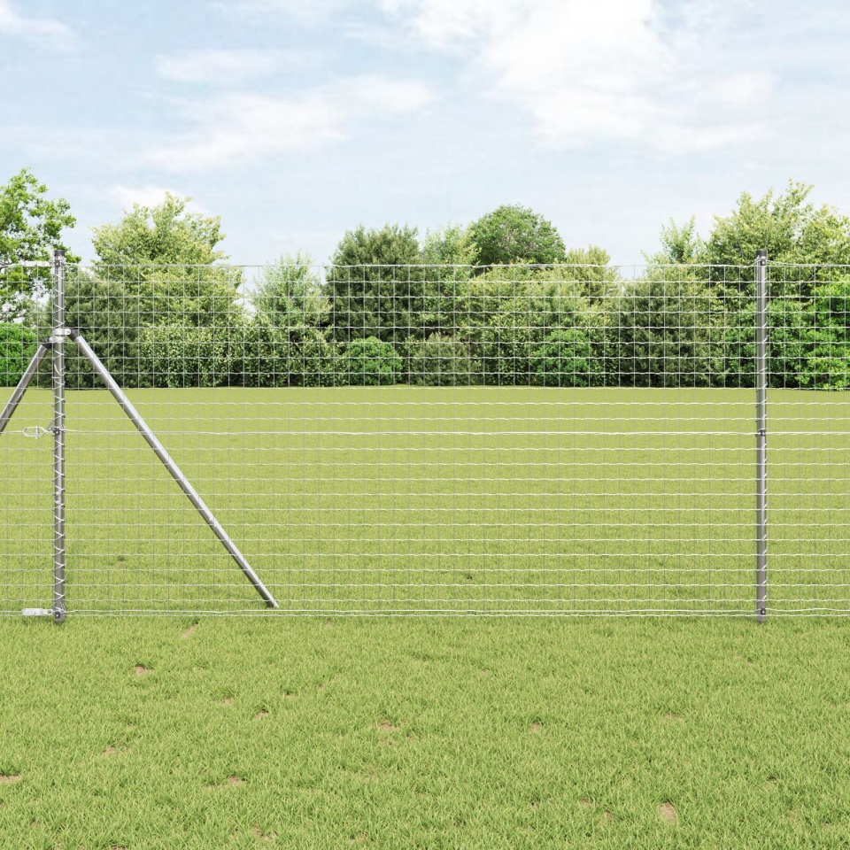 Stâlpi de gard 52 buc Ø32 mm 150 cm Oțel galvanizat
