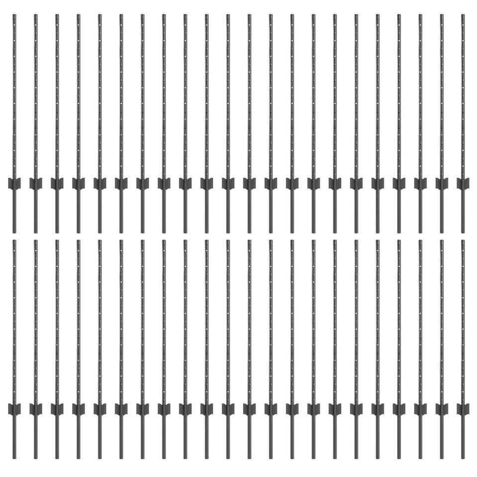 Stâlpi de gard 88 pcs U-Channel Gri 140 cm Oțel - 1 | YEO