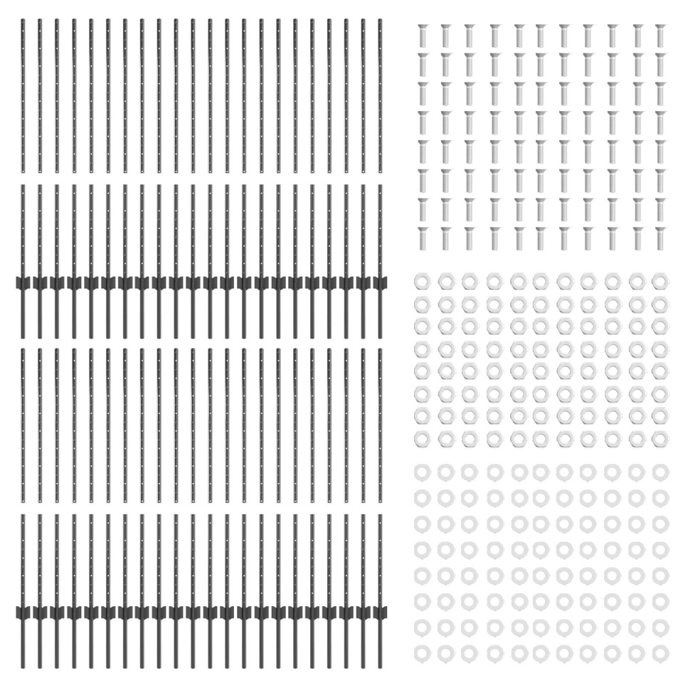 Stâlpi de Gard 88 pcs U-Channel Gri 160 cm Oțel - 2 | YEO