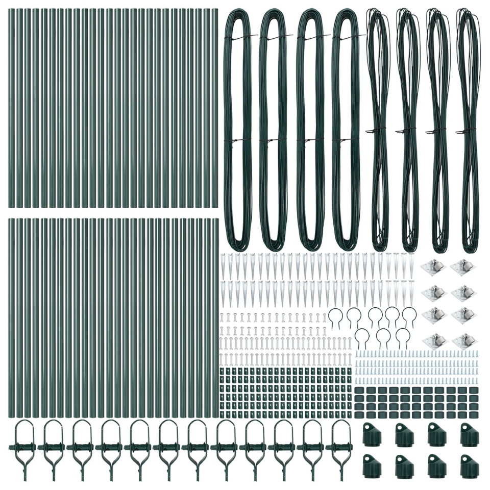 Stâlpi de gard cu vârf 52 buc Ø32 mm 100 cm Oțel galvanizat - 2 | YEO