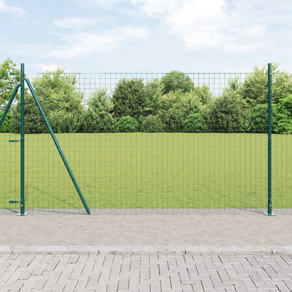 Stâlpi Gard Set de 52 Verde Oțel 3.2 x 3.2 x 88.5 cm Durabil