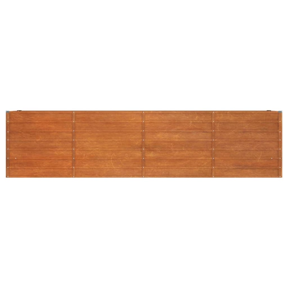Strat înălțat de grădină, ruginiu, 320x40x77 cm, oțel corten - 3 | YEO