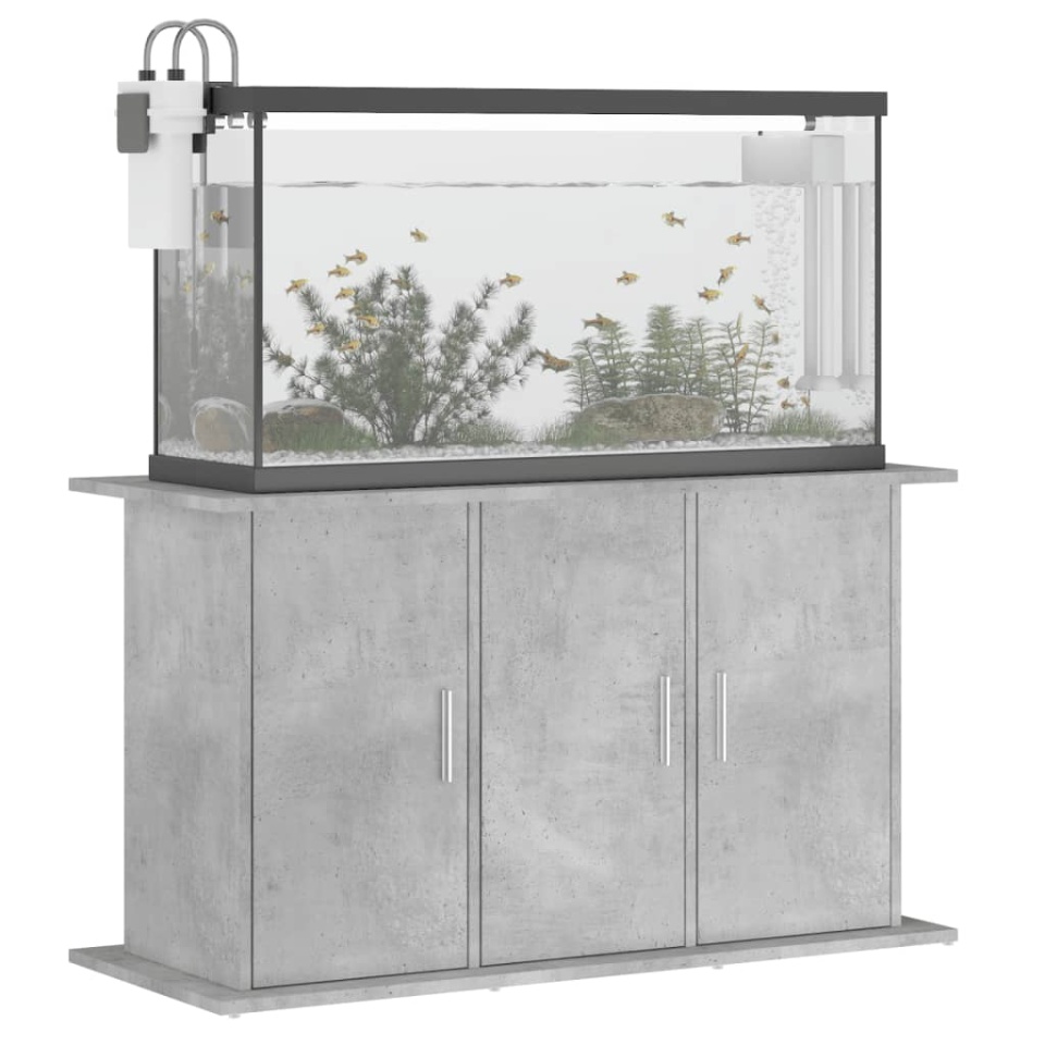 Suport acvariu, gri beton, 101x41x58 cm, lemn prelucrat - 3 | YEO