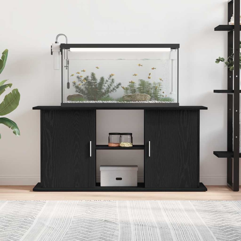 Suport acvariu Stejar negru 121x41x58 cm Lemn prelucrat - 2 | YEO