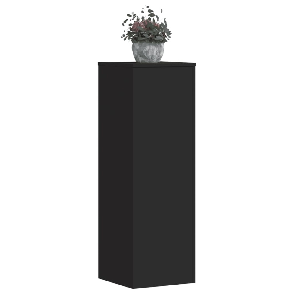 Suporturi plante, 2 buc., negru, 33x33x100 cm, lemn prelucrat