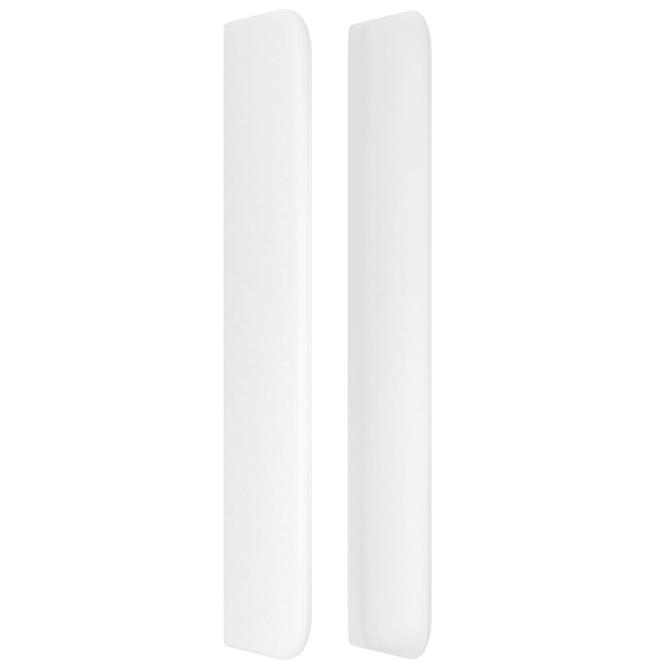 Tăblie de pat cu aripioare, alb, 203x16x118/128 cm, piele eco - 3 | YEO