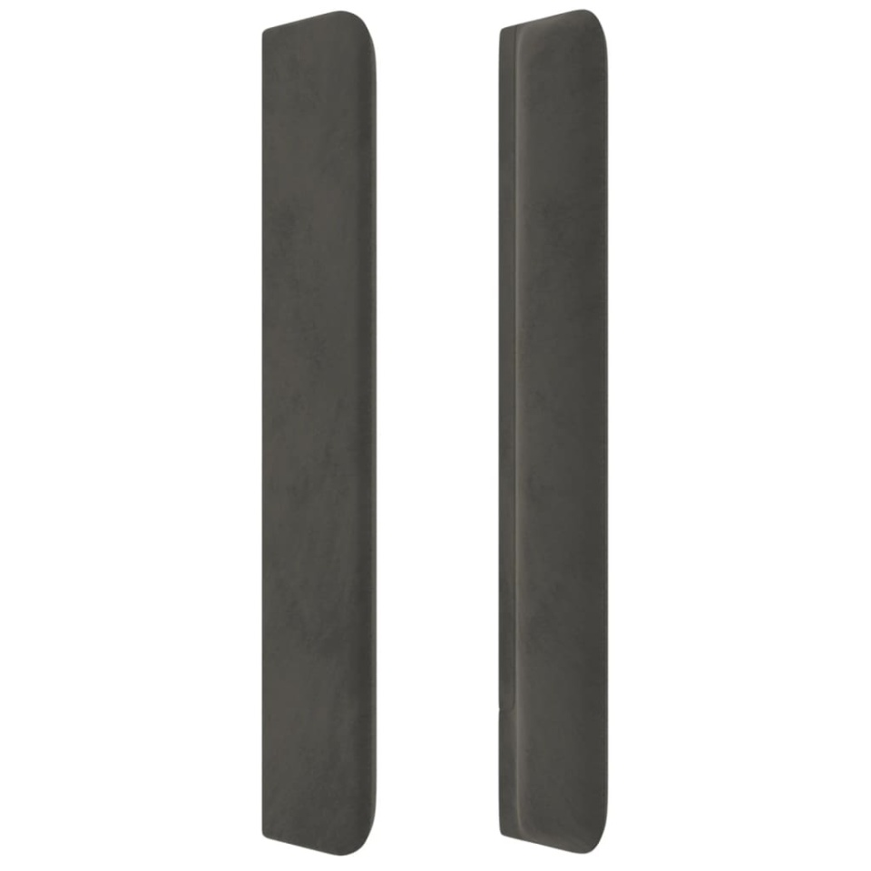 Tăblie de pat cu aripioare gri închis 147x16x118/128 cm catifea - 3 | YEO