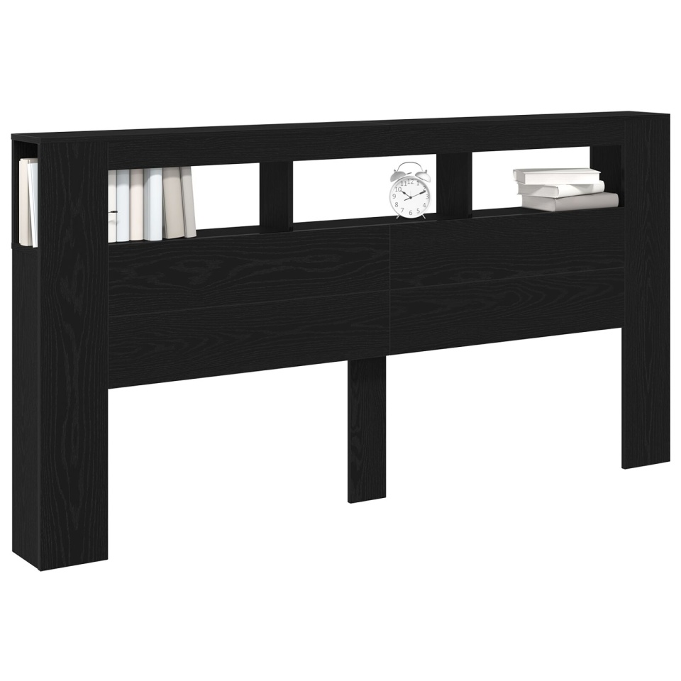 Tăblie de pat cu LED-uri Lemn Negru 200x18,5x103,5 cm - 1 | YEO