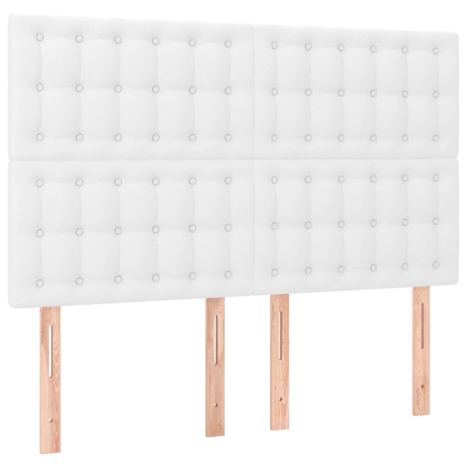 Tăblii de pat, 4 buc, alb, 72x5x78/88 cm, piele ecologică - 1 | YEO