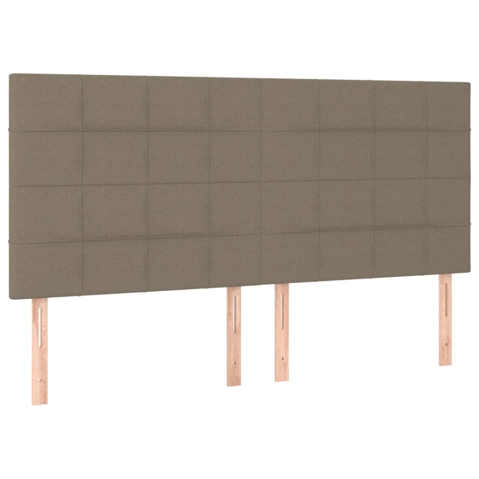 Tăblii de pat, 4 buc, gri taupe, 90x5x78/88 cm, textil - 1 | YEO