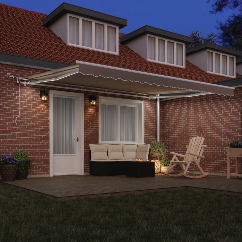 Umbra Retractabilă Automată cu LED Bej 450x300 cm, Material de schimb pentru umbrele de 4.5x3 m Bej - 2 | YEO