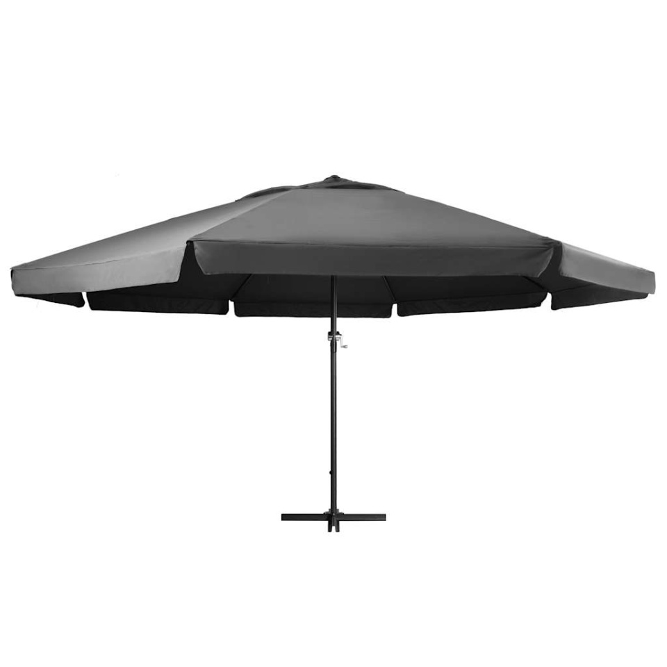 Umbrelă de soare de exterior, stâlp aluminiu, antracit, 600 cm - 1 | YEO