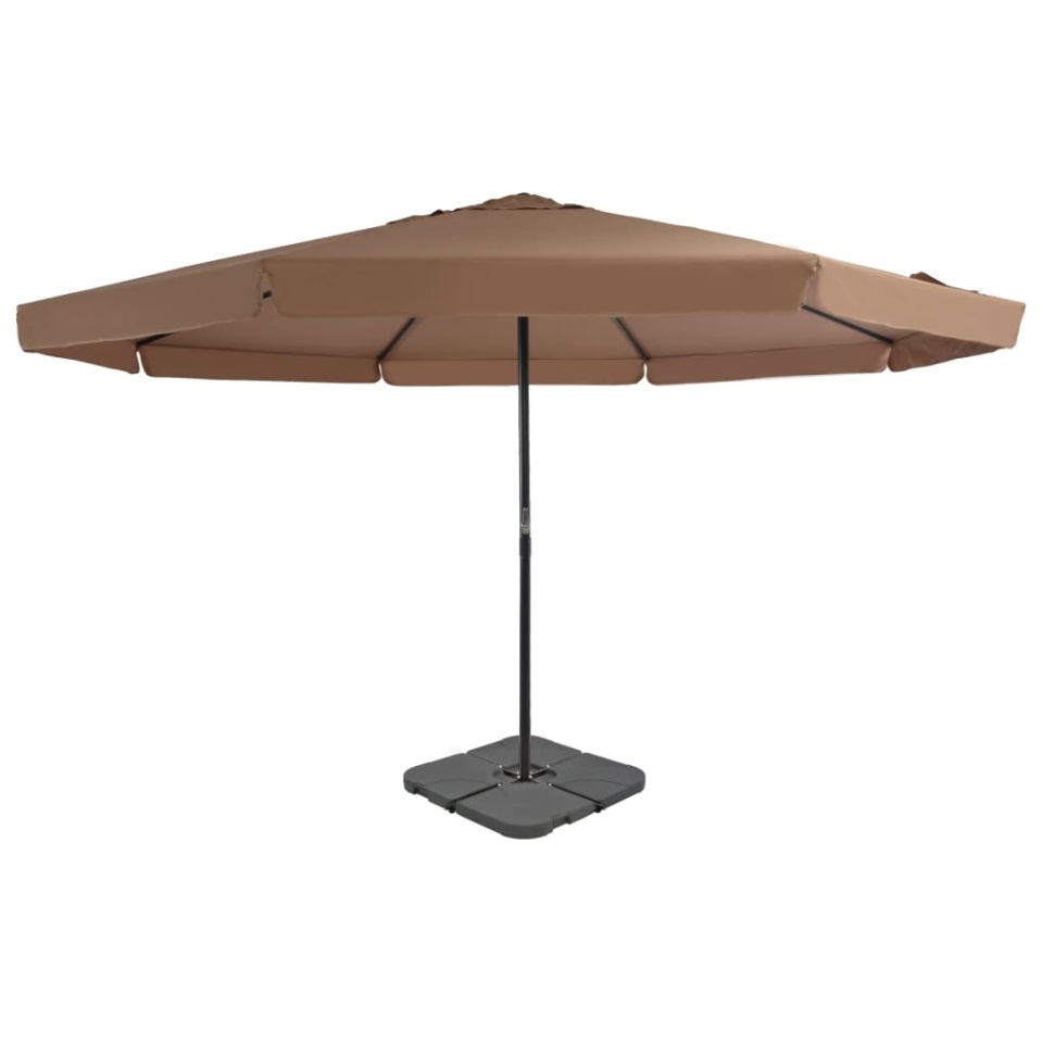 Umbrelă de soare de grădină, bază portabilă, taupe