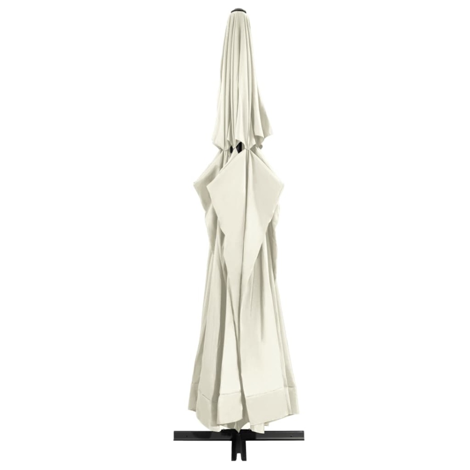 Umbrelă de soare de grădină, stâlp aluminiu alb nisipiu 600 cm - 2 | YEO