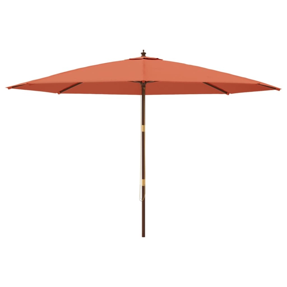 Umbrelă de soare de grădină stâlp din lemn cărămiziu 400x273 cm - 2 | YEO