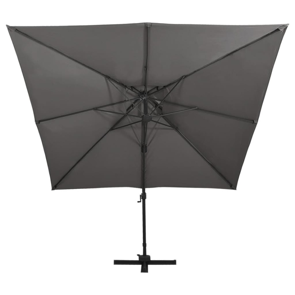 Umbrelă în consolă cu înveliș dublu, antracit, 300x300 cm - 1 | YEO