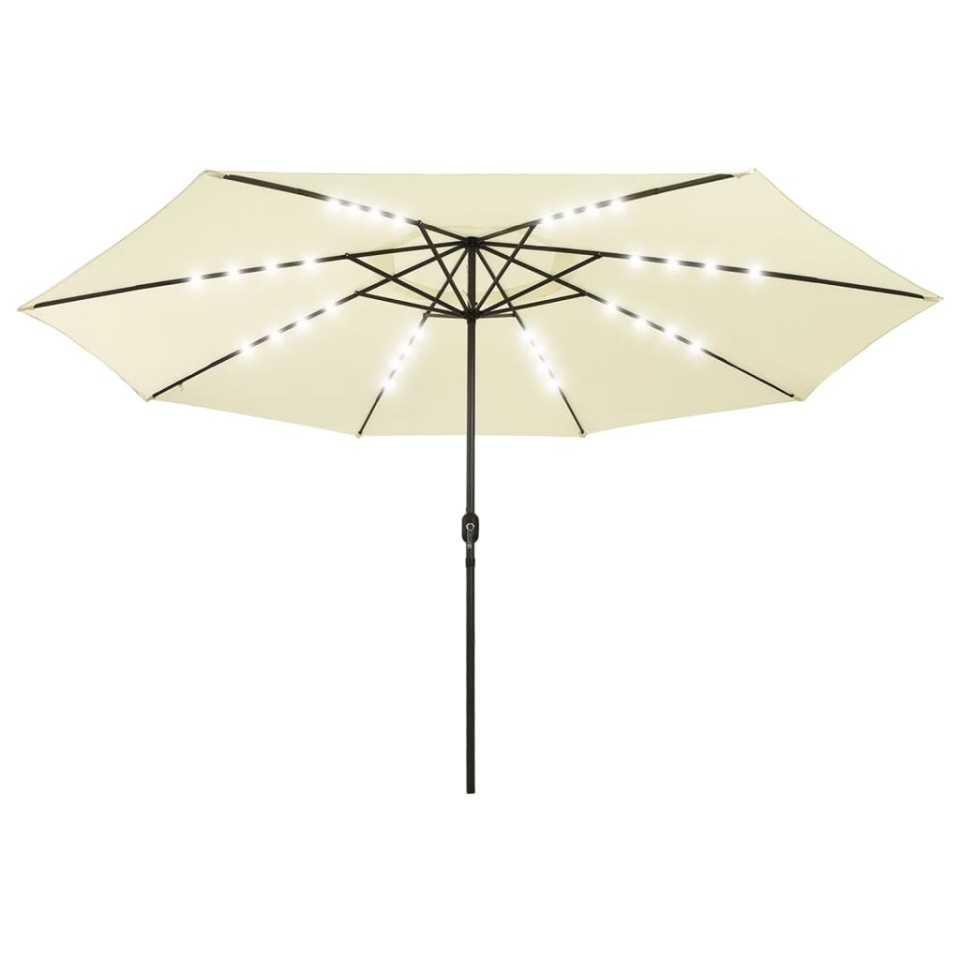 Umbrelă soare de grădină cu LED-uri, nisipiu, 400 cm - 1 | YEO