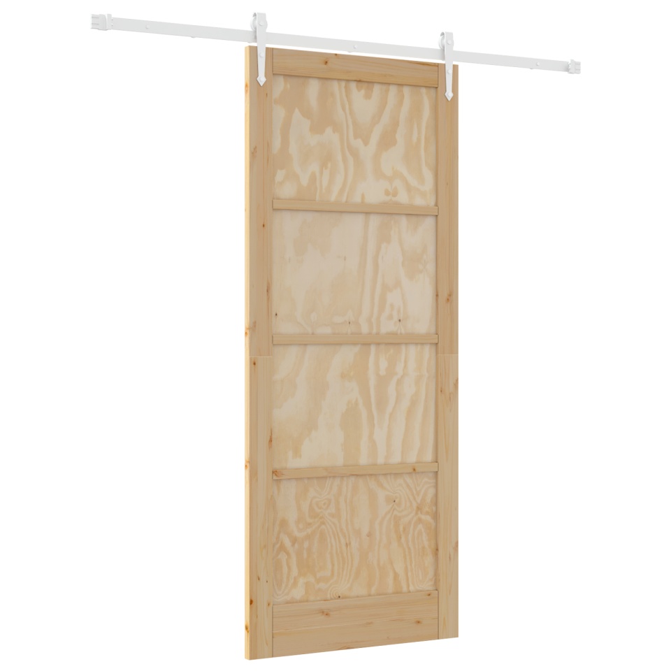 Ușă glisantă cu set de hardware 86x211 cm din lemn masiv de pin, Ușă interioară \'ORKDAL\'86x211x4 cm din lemn masiv de pin - 1 | YEO