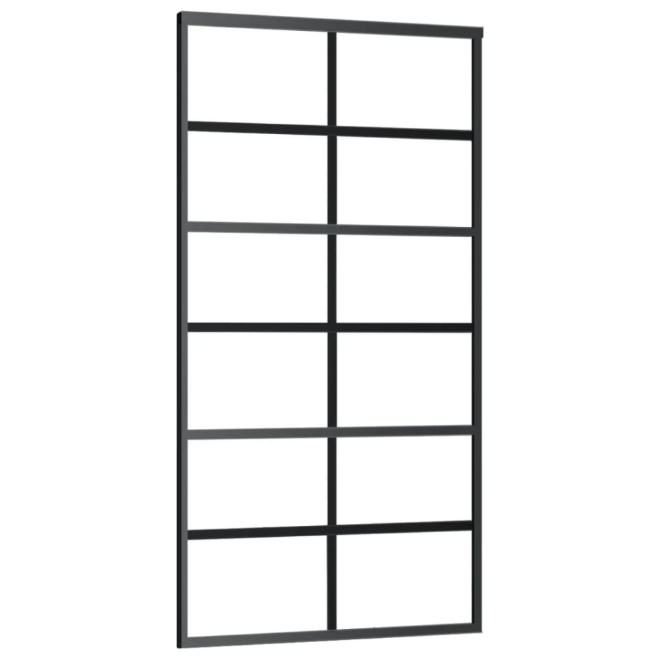 Ușă glisantă cu set feronerie, 102x205 cm, sticlă ESG/aluminiu - 2 | YEO