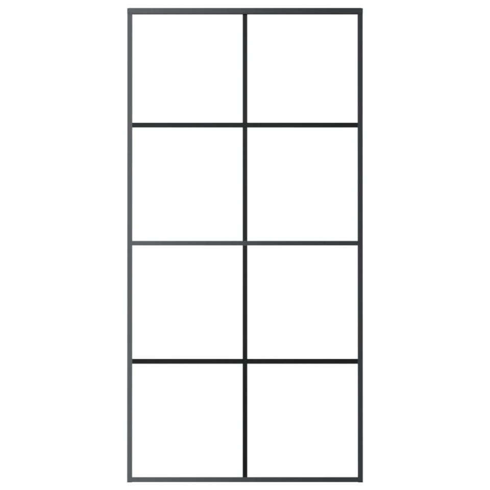 Ușă glisantă, negru, 102,5x205 cm, sticlă ESG și aluminiu - 2 | YEO