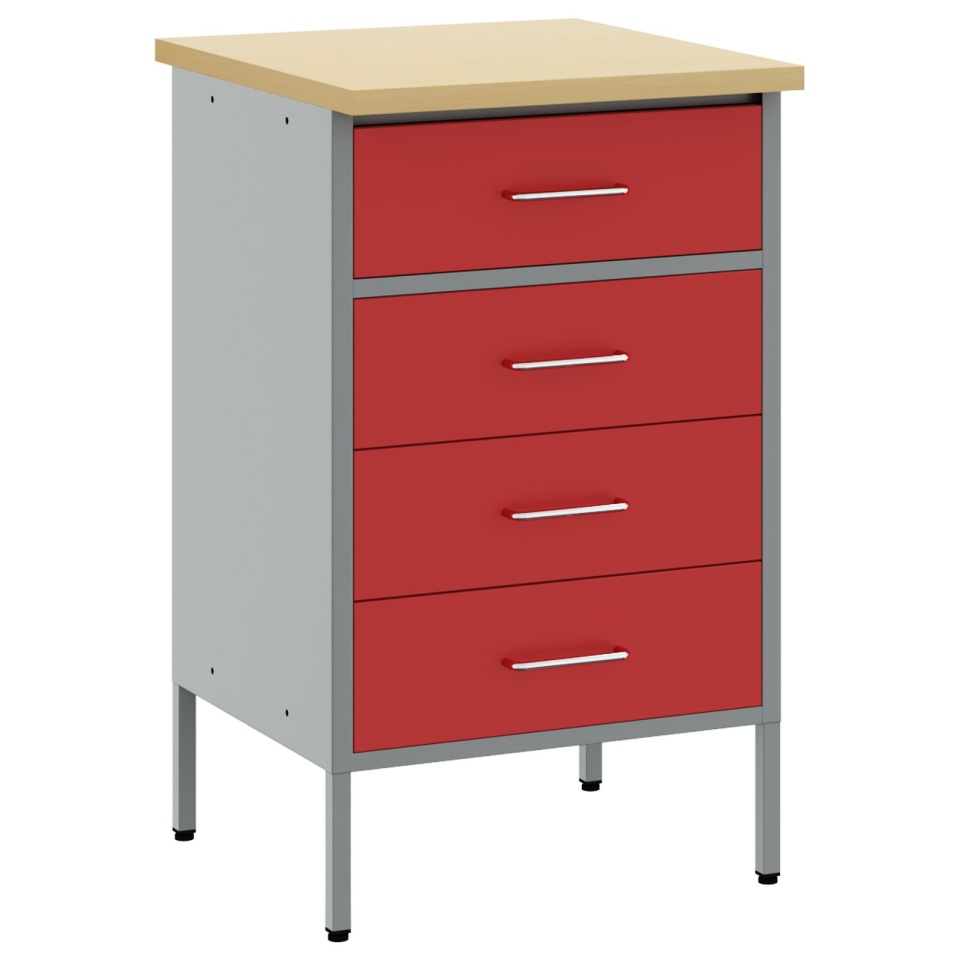 văduXl Cabinet de Lucru Roșu 50x55x85 cm Oțel - 1 | YEO