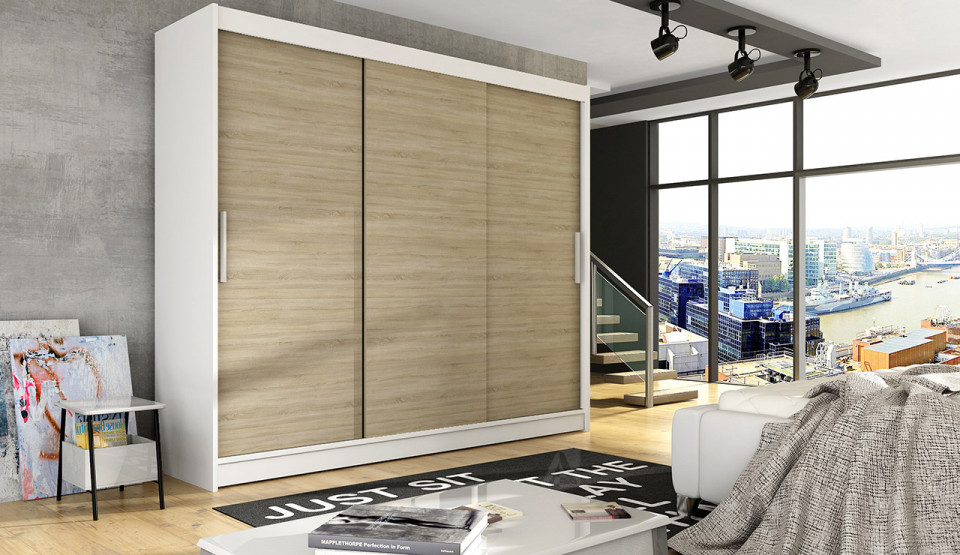 ASTON II (Garderoba ) WHITE/SONOM OAK