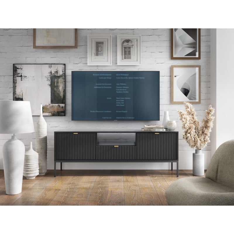 Aura AU01 TV stand 154 2D1S negru - 1 | YEO