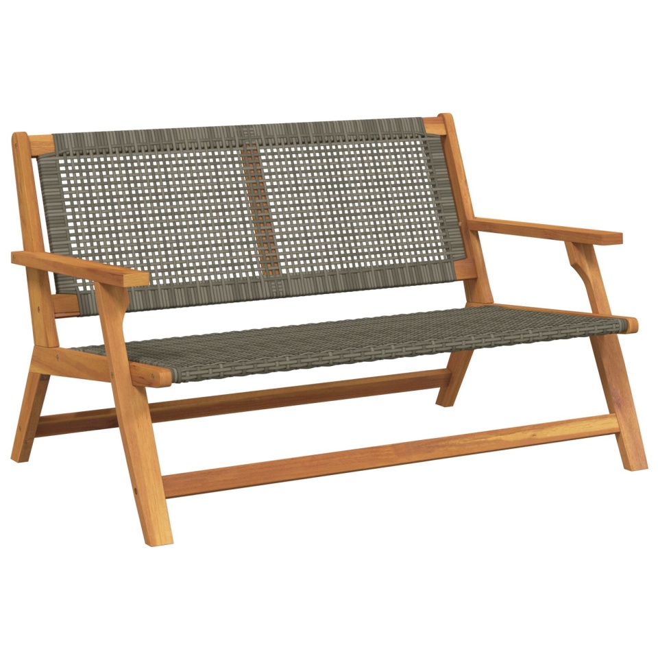Bancă de grădină Gri 122x76x73,5 cm Lemn solid de acacia - 1 | YEO