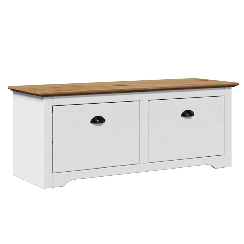 Bancă pentru hol „BODO” albă și maro 114x40x45 cm - 1 | YEO