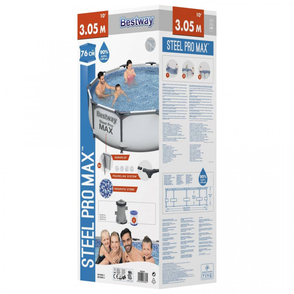 Bestway Set de piscină Steel Pro MAX, 305 x 76 cm - 4 | YEO