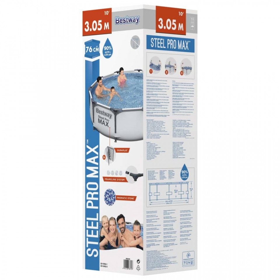 Bestway Set de piscină Steel Pro MAX, 305x76 cm - 2 | YEO