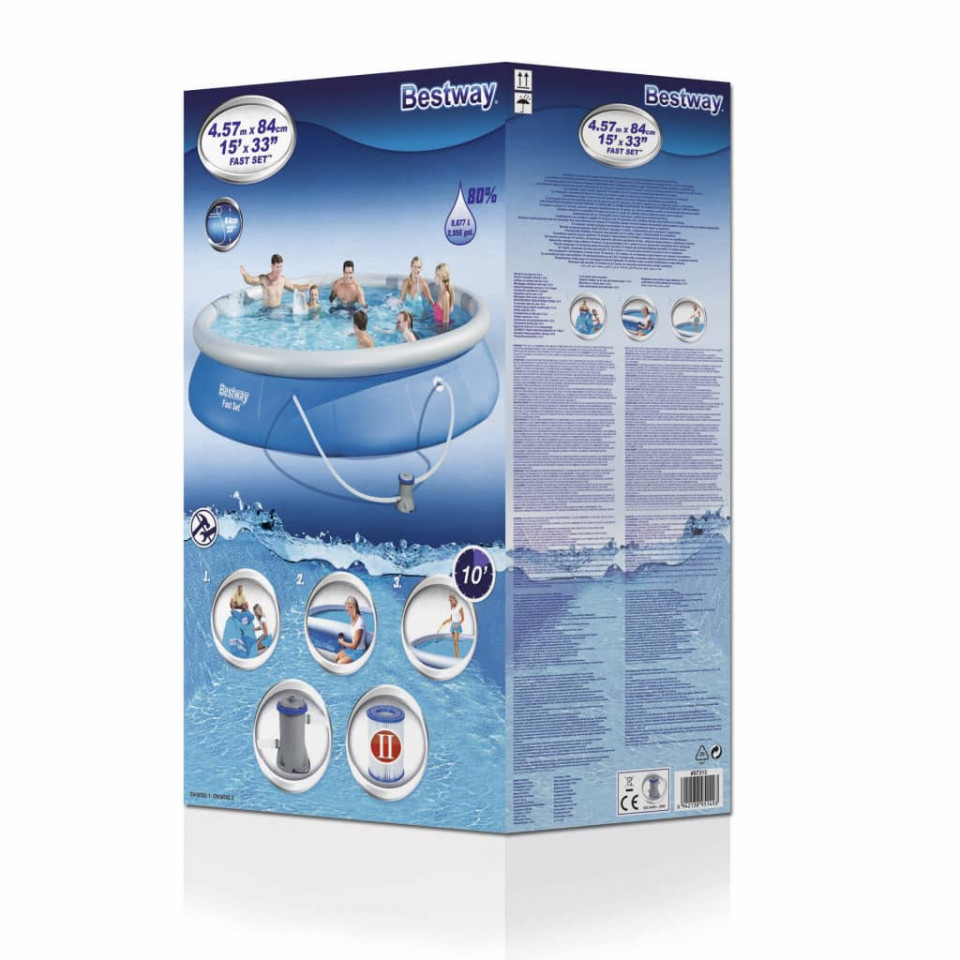 Bestway Set piscină Fast Set, 457 x 84 cm, 57313 - 3 | YEO