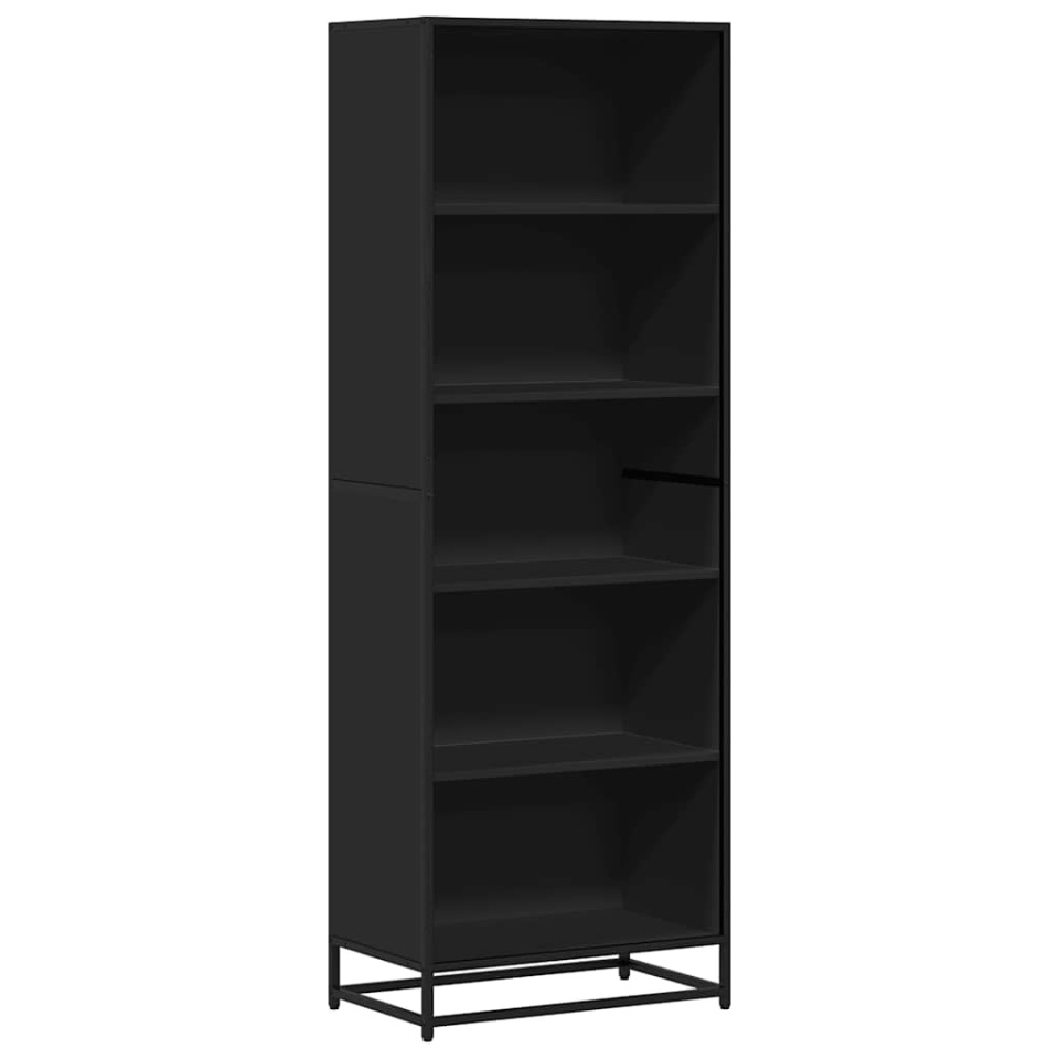 Bibliotecă, negru, 60x35x170,5 cm, lemn prelucrat - 1 | YEO